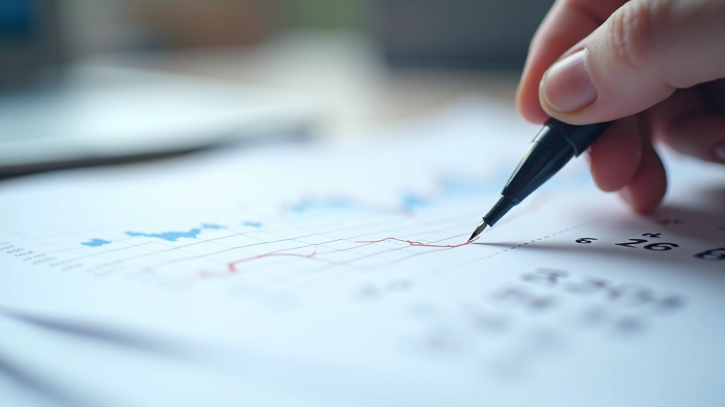 Market data table with statistical analysis and trading metrics displayed on screen