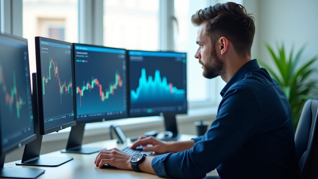 Trader reviewing monthly performance charts and statistics in trading journal analysis