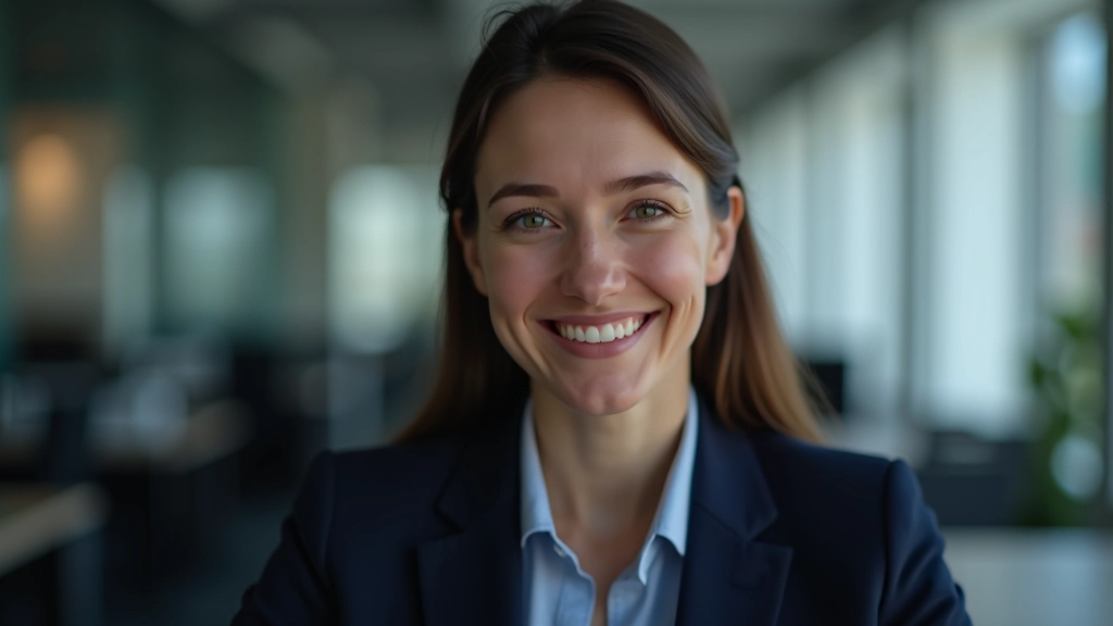Female trading analyst with professional appearance in workspace